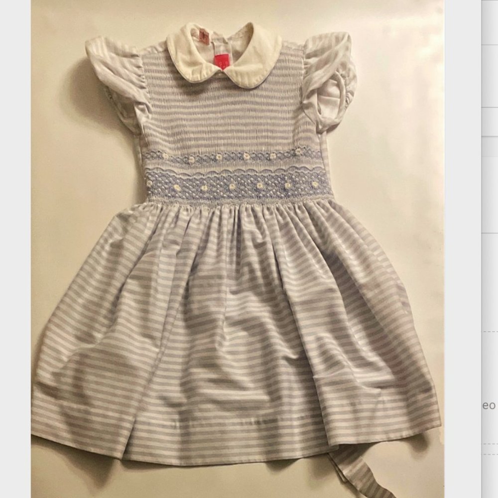 Claire and Charlie blue and white striped dress